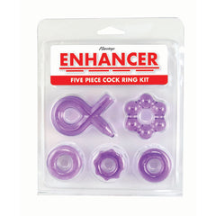 ENHANCER FIVE PIECE COCK RING SET-PURPLE