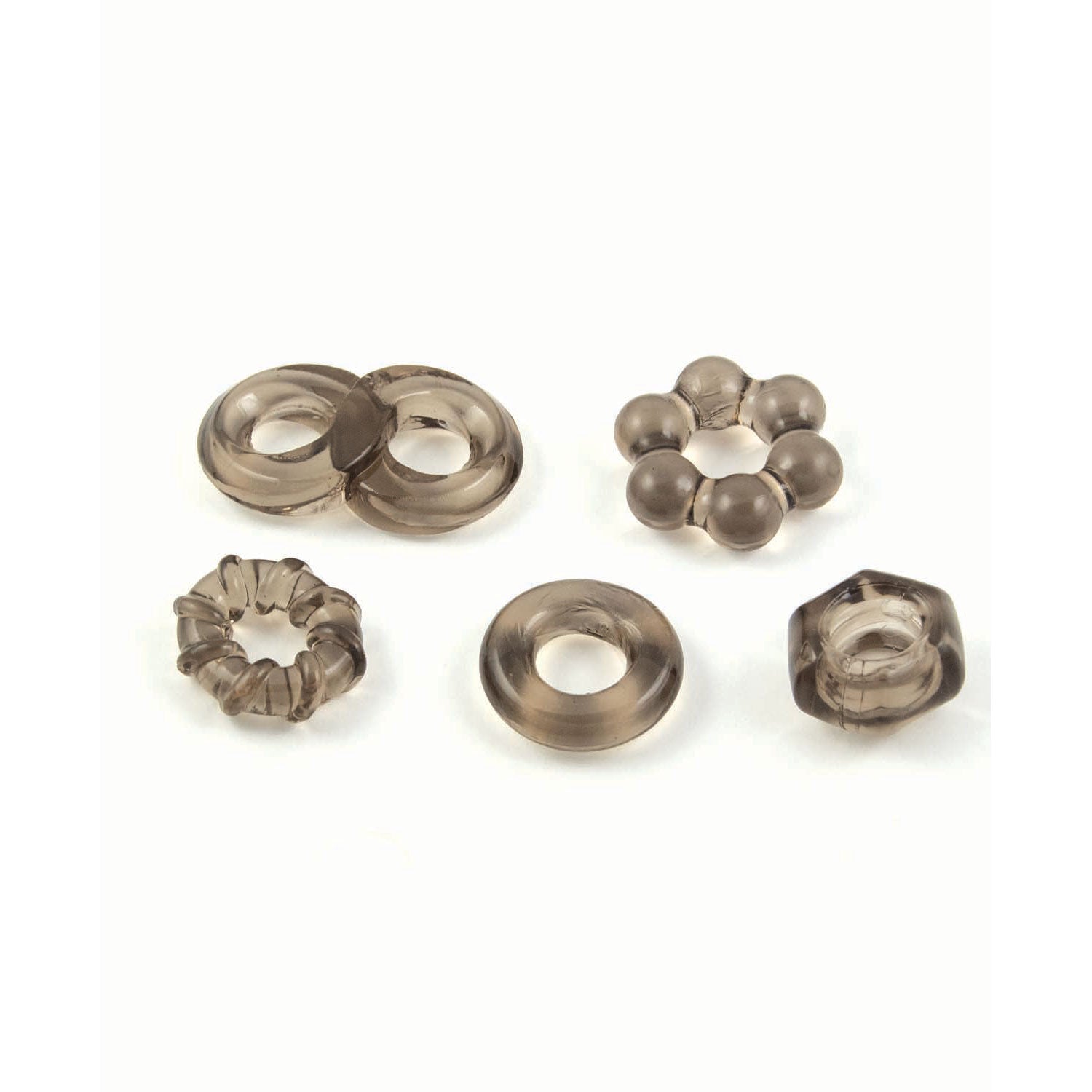 ENHANCER FIVE PIECE COCK RING SET-BLACK